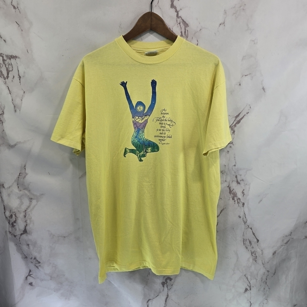 Vintage T Shirt Mens Medium Kahlil Gibran The Body And Environment Quote